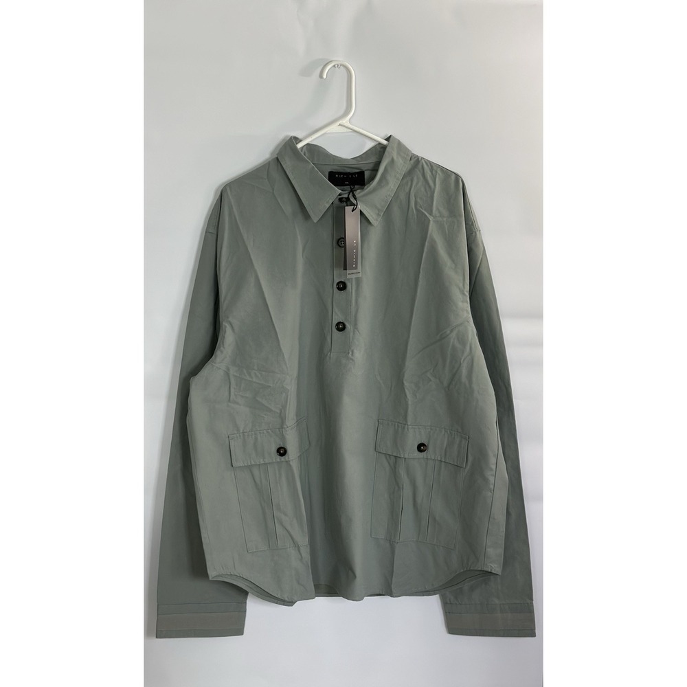 Richie Le Men's Anorak Cargo Utility Shirt Stone Size XXL Men's Button Front NWT